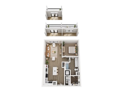 Floor plan for 1 bed, 1 bath, 800 sqft